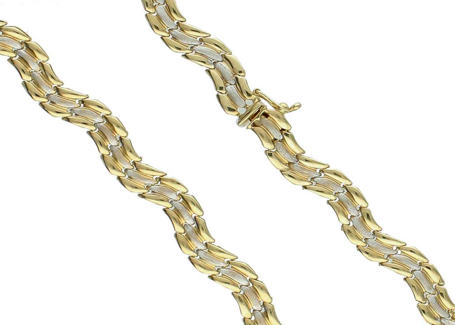 Złota Kolia damska 585 z białym złotem rozmiar 45. Złota Kolia damska 585 z białym złotem to złoty naszyjnik damski który będzie pięknie prezentował się na kobiecie o wysmakowanym guście. Idealny prosty wzór kolii 1.jpg